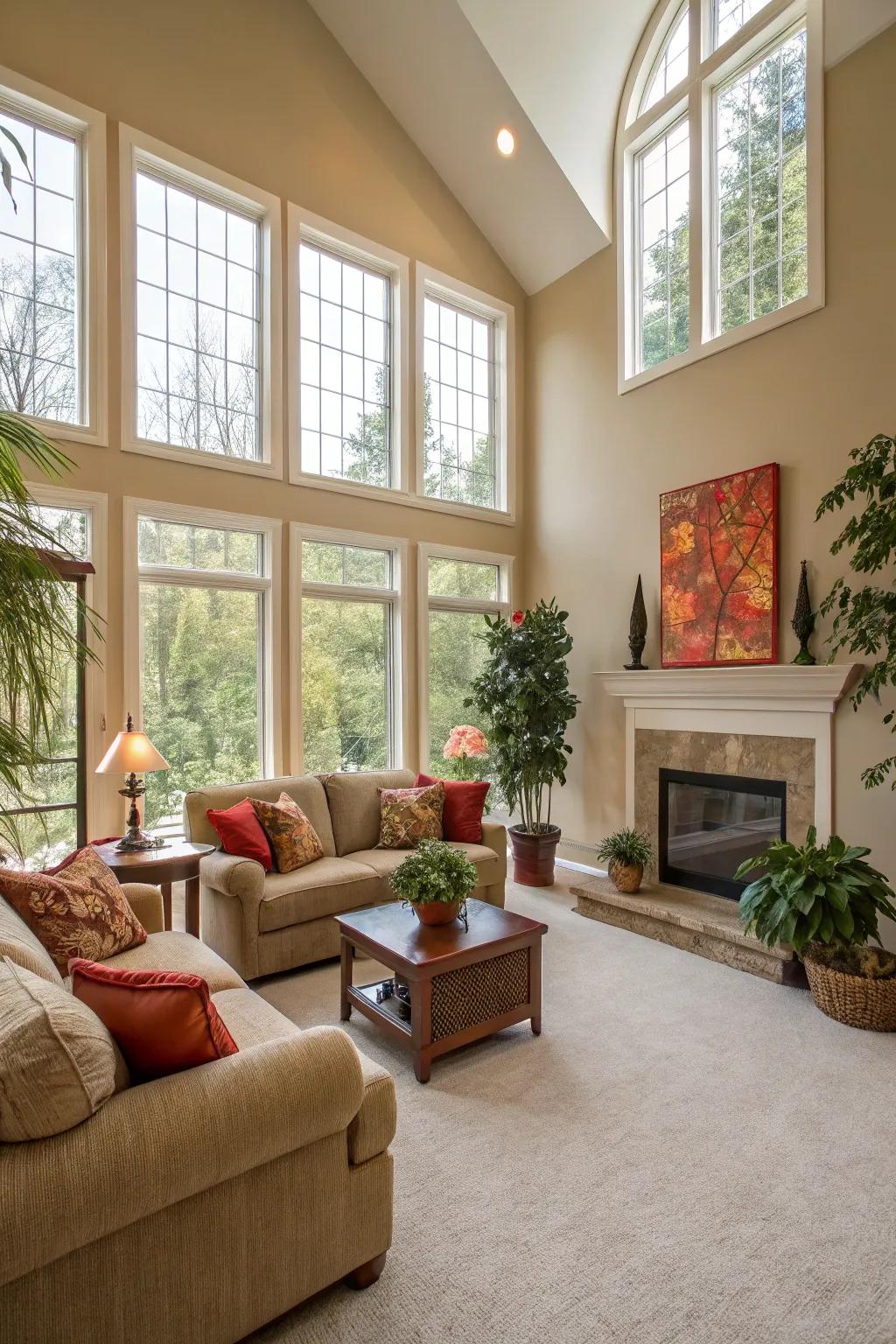 An open layout fosters a welcoming and spacious environment.