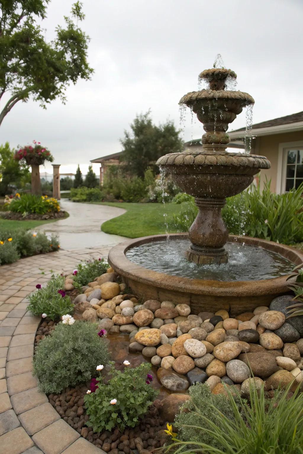 Pebble basins bring modern tranquility to your garden.