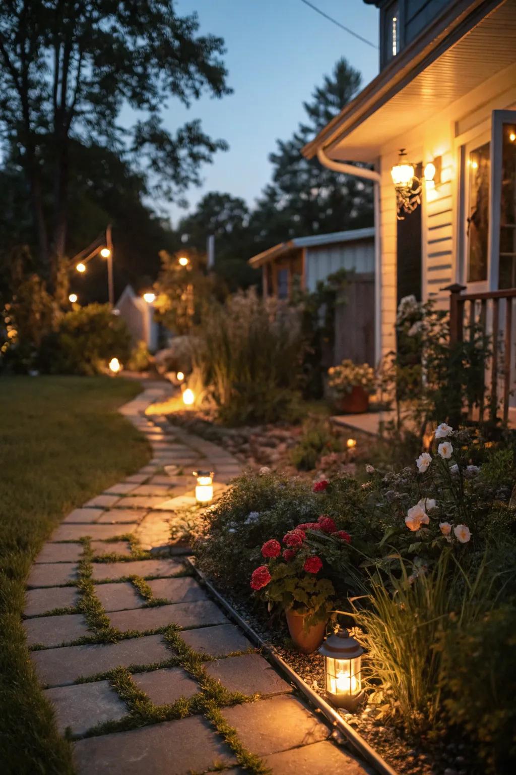 Magical lighting transforms your yard at night.
