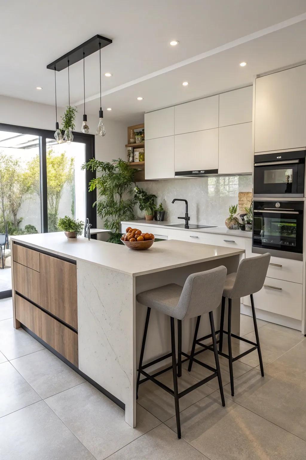 A square centerpiece offering streamlined space utilization and style.