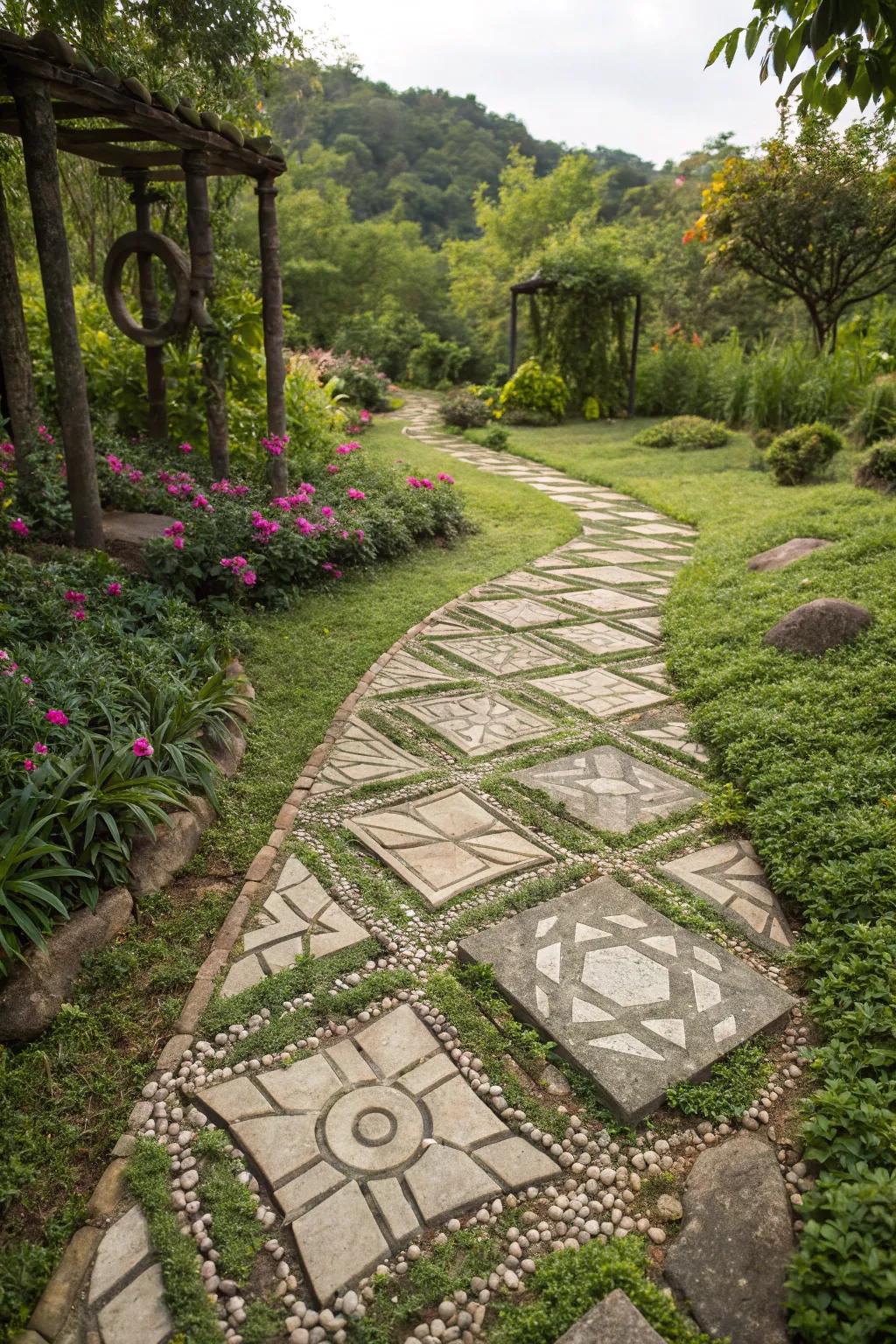 Designed stone groundworks contribute drama and sophistication to your path.