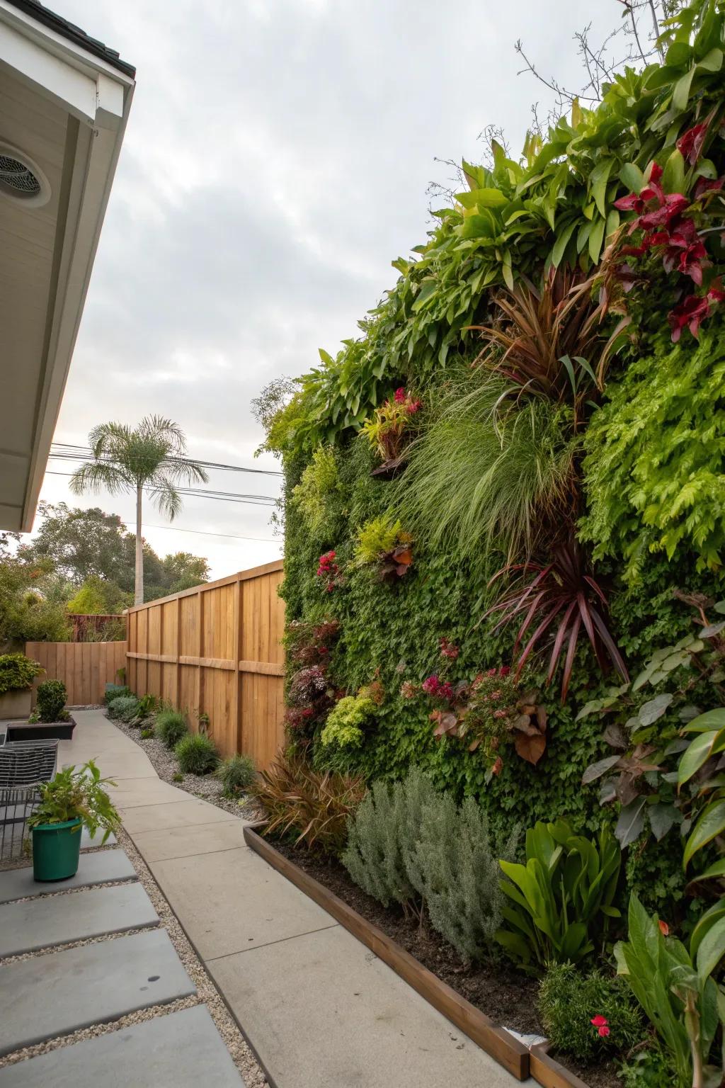 Growing plant walls offer privacy and enhance garden aesthetics.