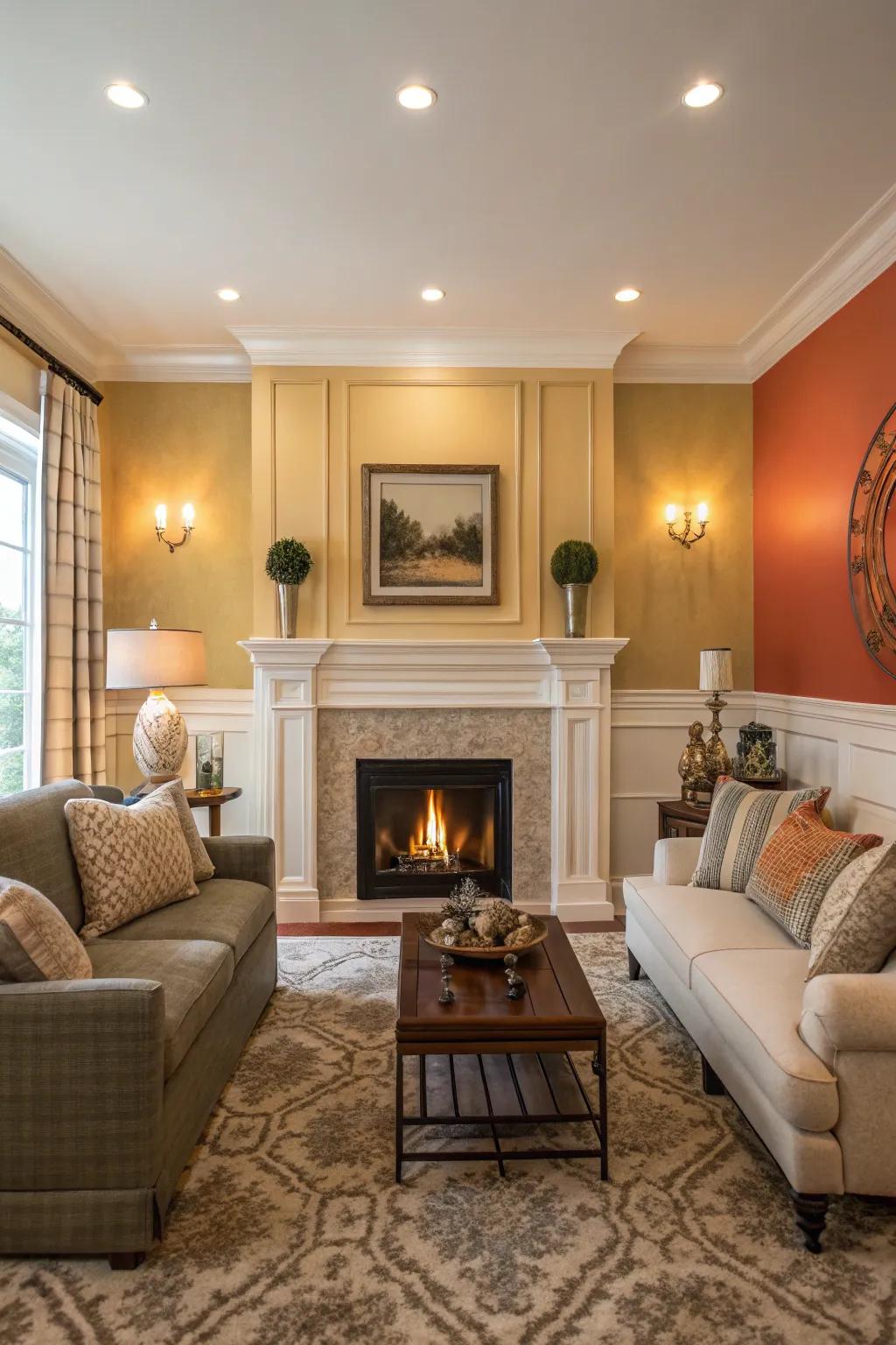 Complementary palettes foster balance within the area.