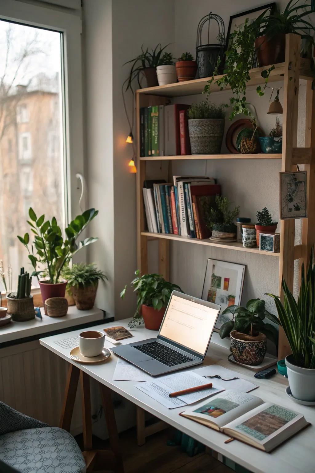 Plants add vitality and a natural touch to your workspace.