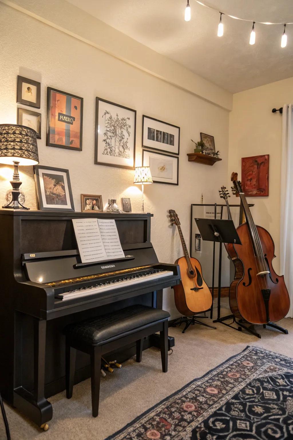 Inspire creativity with a diverse and inviting music corner.