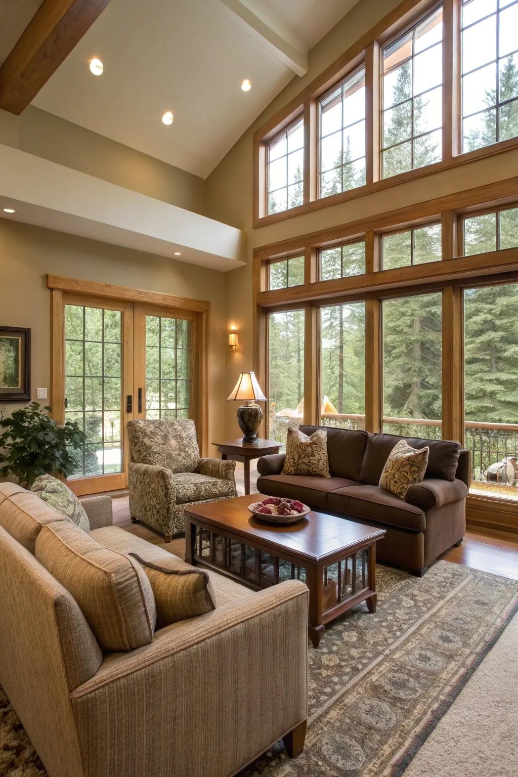 An open floor plan encourages social interaction and conversation.