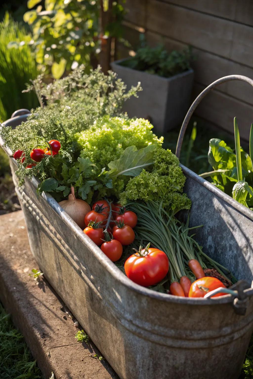 Harvest your own happiness: Transform a water trough into a vibrant edible garden.