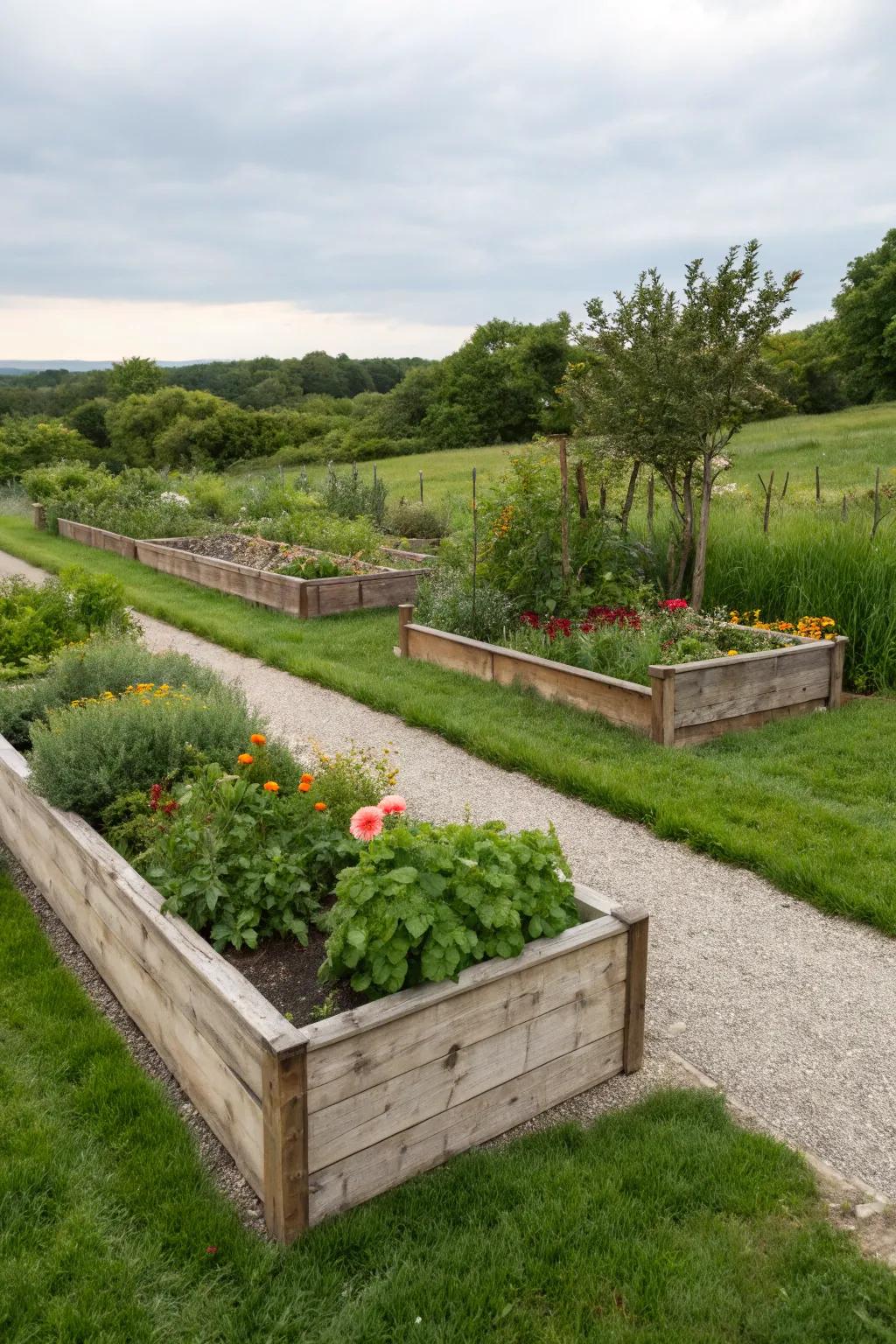 Incorporate your garden beds into the neighboring flora.
