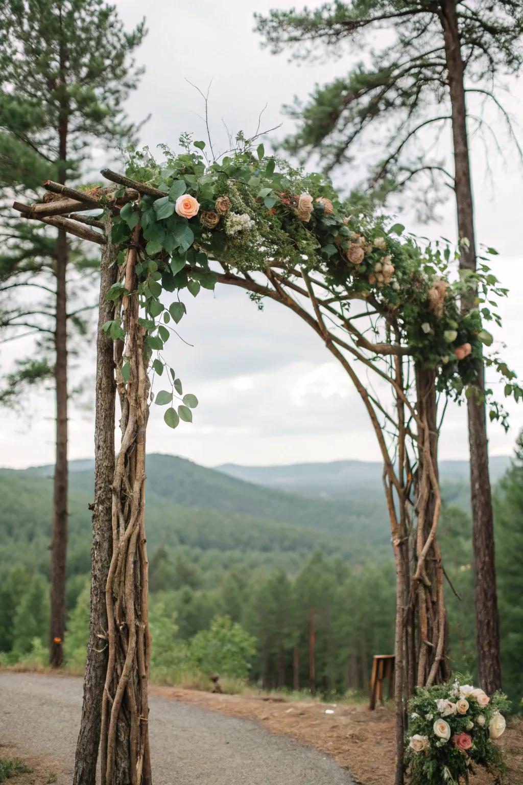 Twigs and branches introduce a touch of rustic charm, creating a connection with nature.