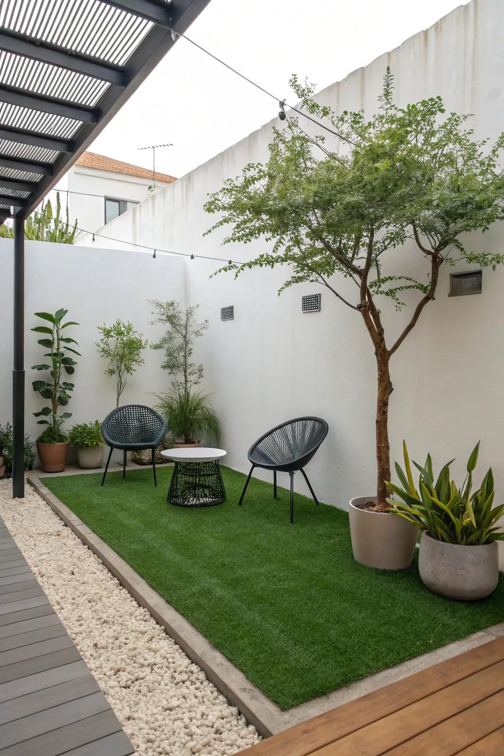 Embrace minimalism with a simple, uncluttered garden.