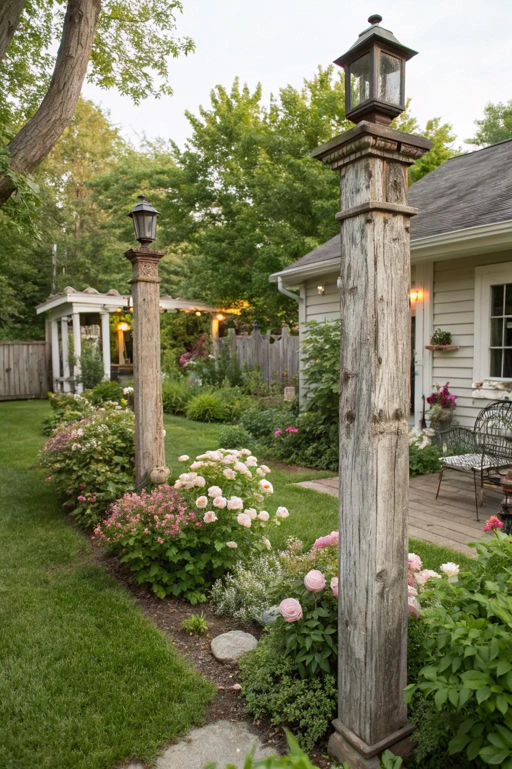 Imbue charm and character with time-honored transformed pillars in your backyard.