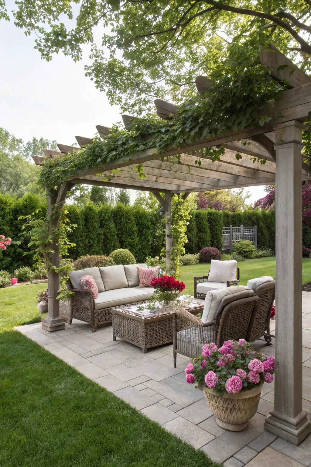 A garden structure adds elegance and shade to your backyard.