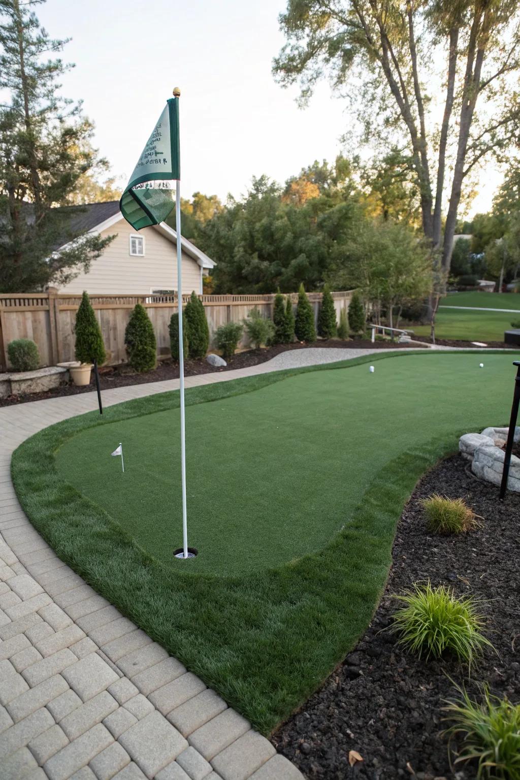 A backyard putting green for golf lovers.