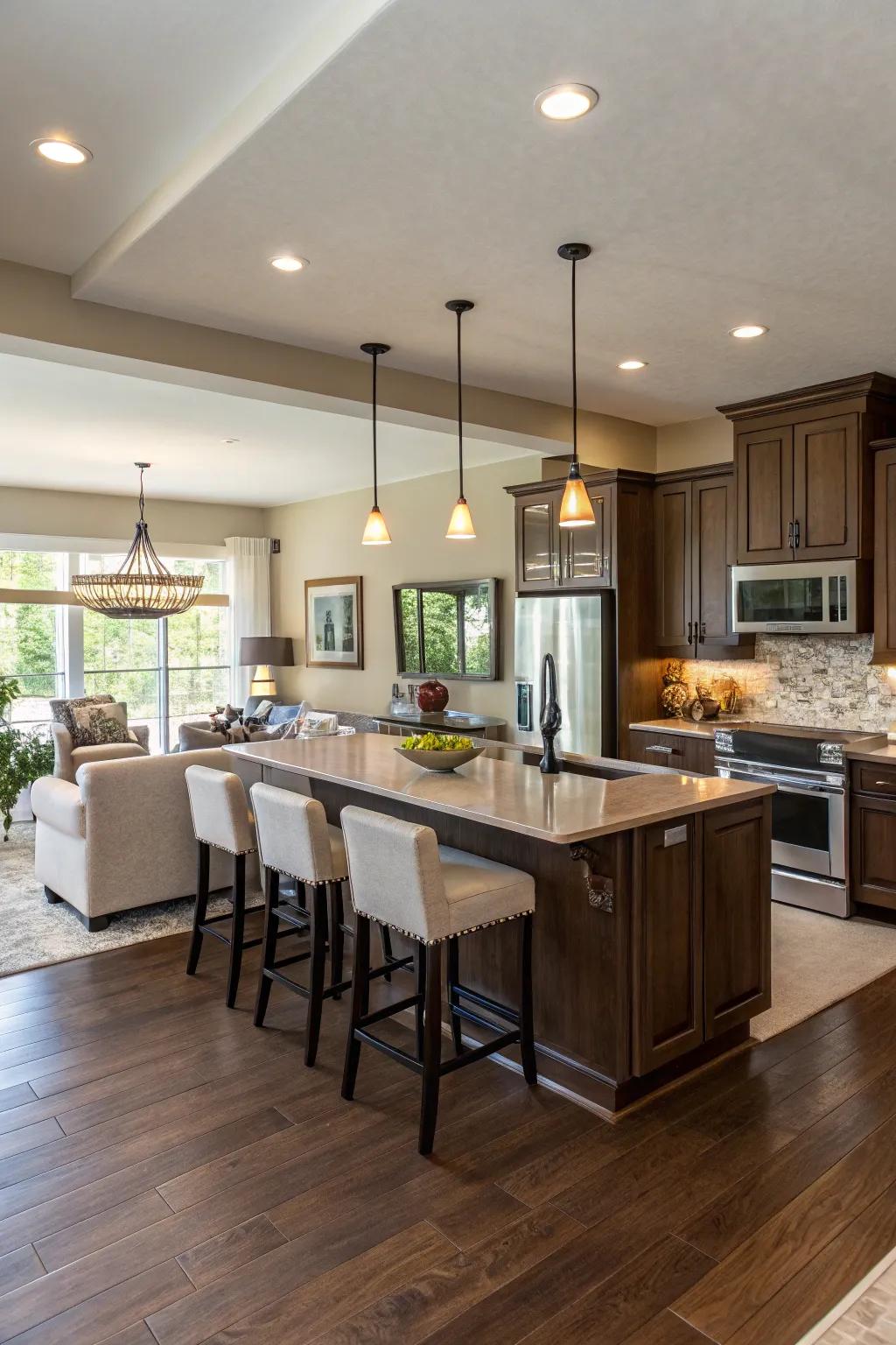 An open layout enhances connectivity and flow in your home.