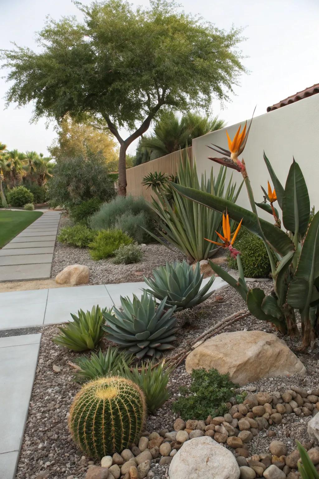 Bird of Paradise thrives in an eco-friendly, low-water garden.