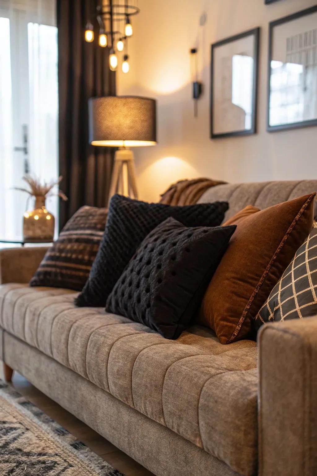 Cushions are an easy way to play with color and texture.