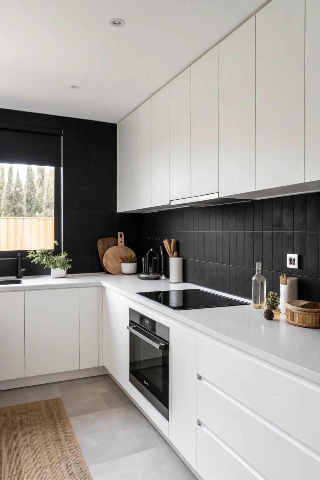 Simplicity and impact combine in this minimalist kitchen design.