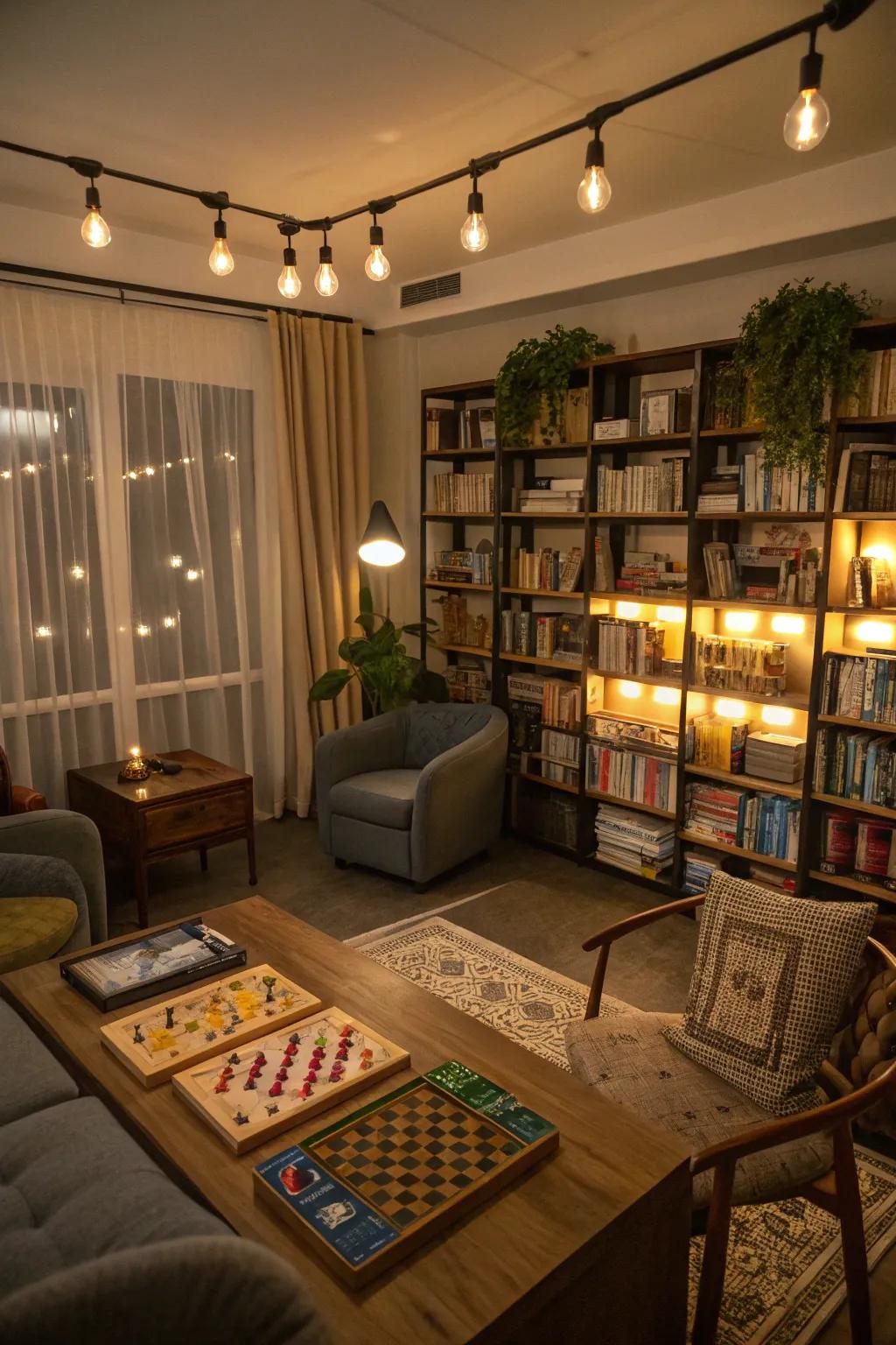 Lighting sets the mood; adjust it to match the game or gathering.