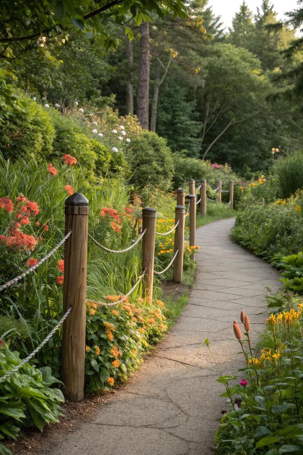 Creative angle posts in thread strand fencing