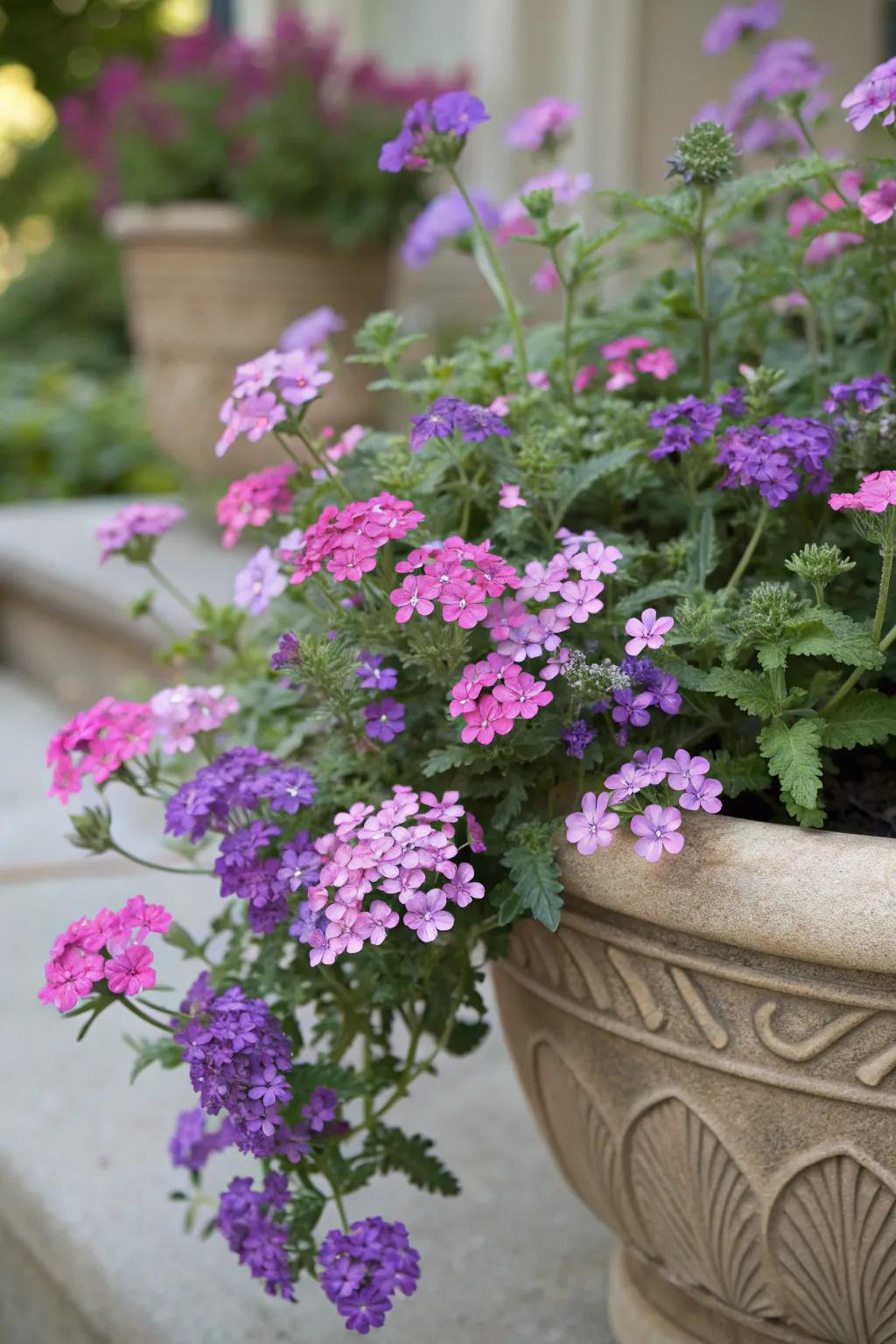 Verbena creates a cascade of color.