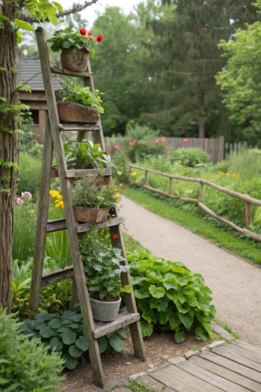 Creative garden art from upcycled materials.