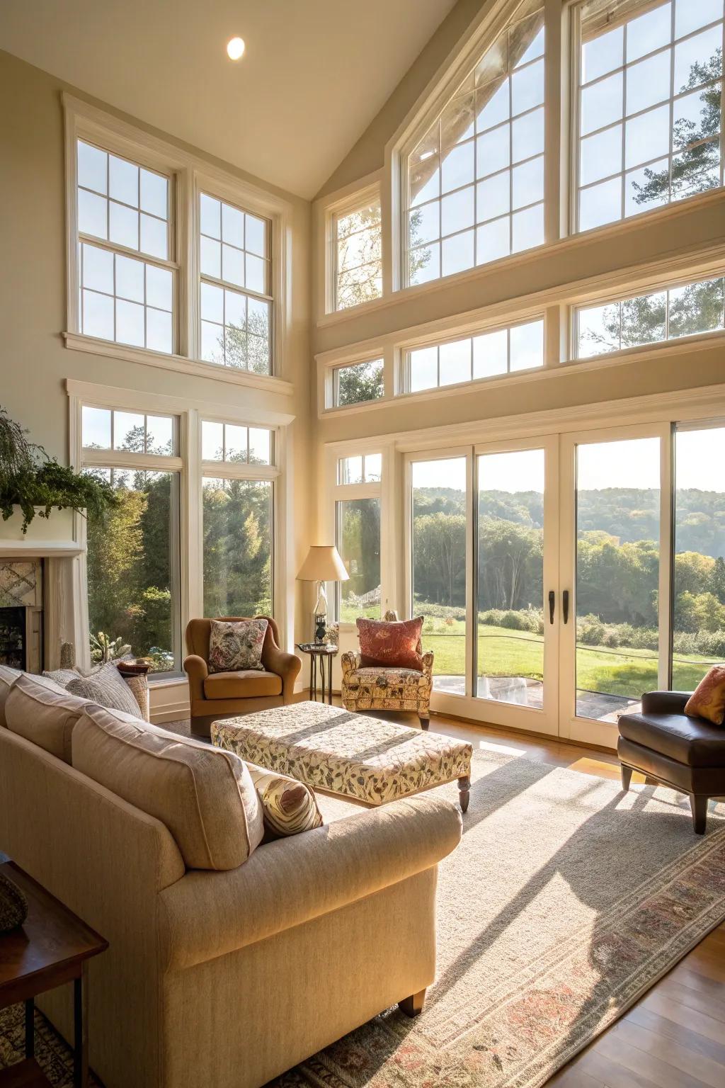 Natural sunlight brightens and warms your living space.