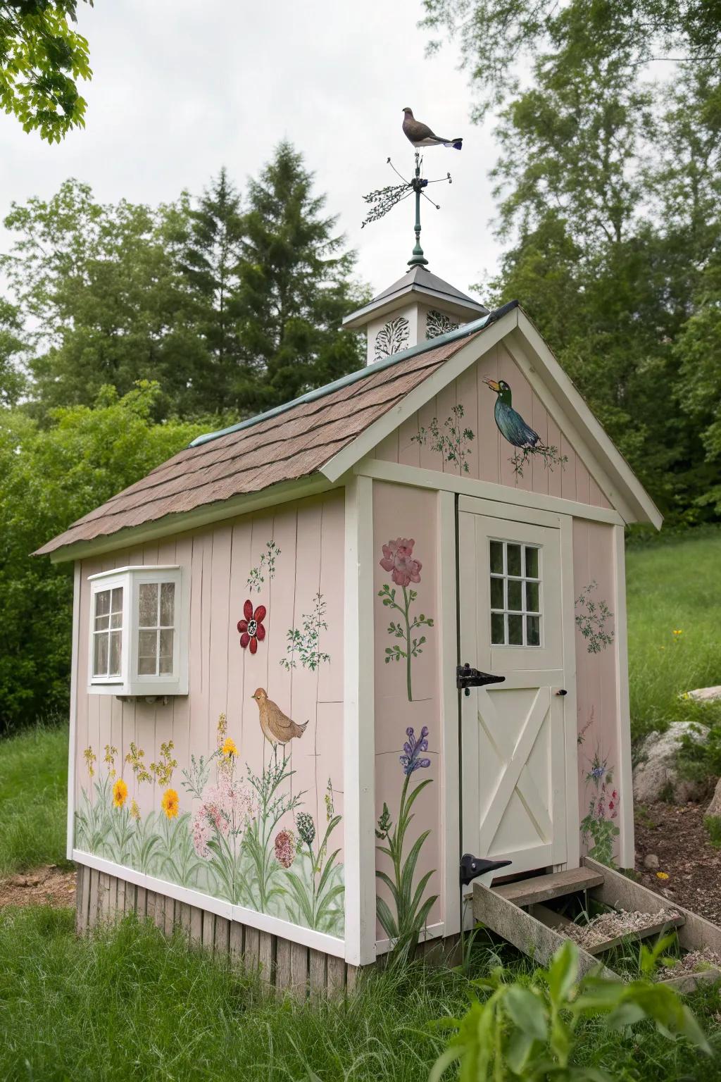 Step into a Whimsical Wonderland with this charming, handcrafted coop that blends Scandinavian simplicity with boho charm.
