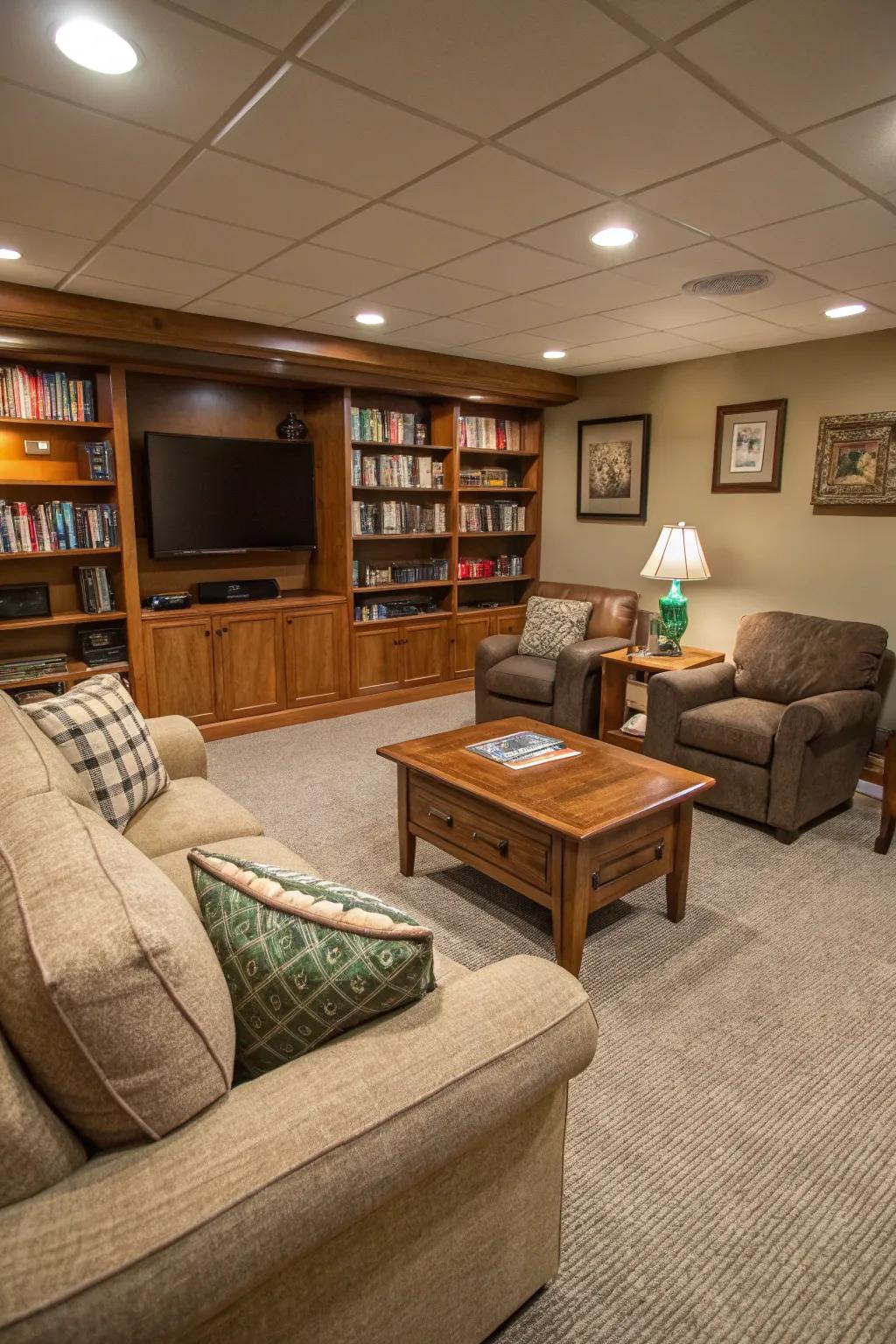 A den optimized for functionality and solace.