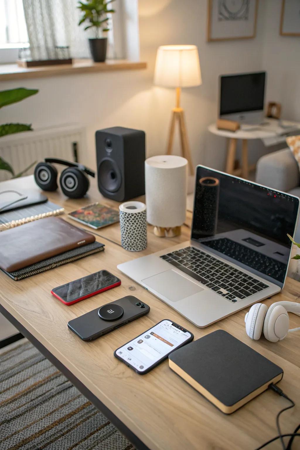 Tech gadgets can really increase functionality while adding a modern touch.