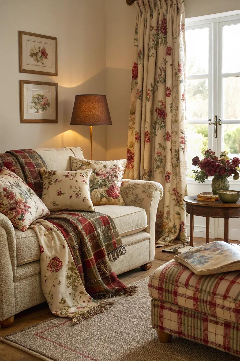 Classic English design aspects deliver countryside charm.