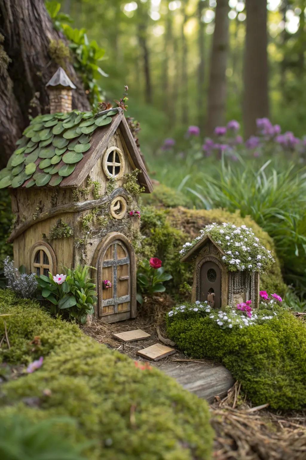 Gnome homes adding diversity to the fairy landscape.