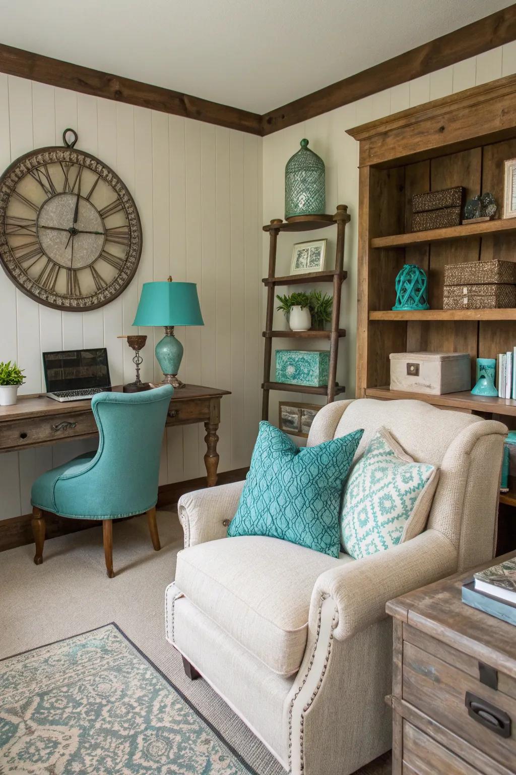 Vibrant highlights introduce color to a natural palette.