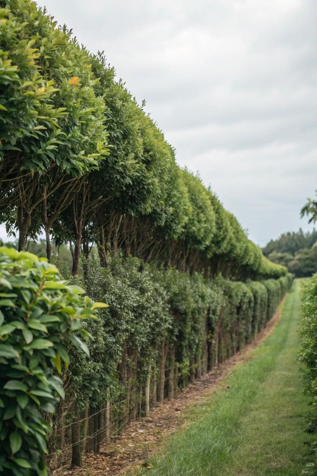 A living fence offers a natural and lush boundary.