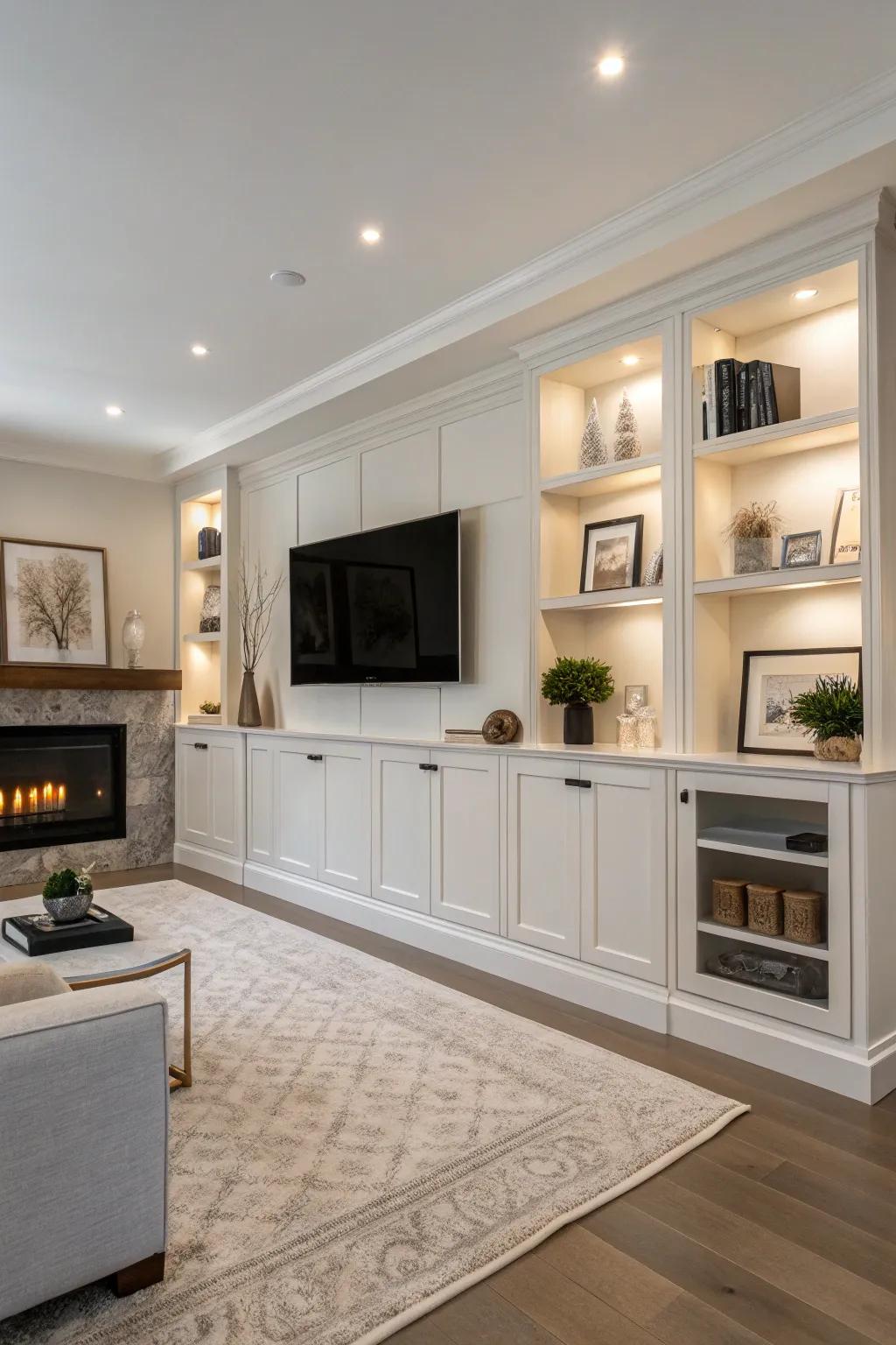 Minimalist cabinets keep the design clean and contemporary.