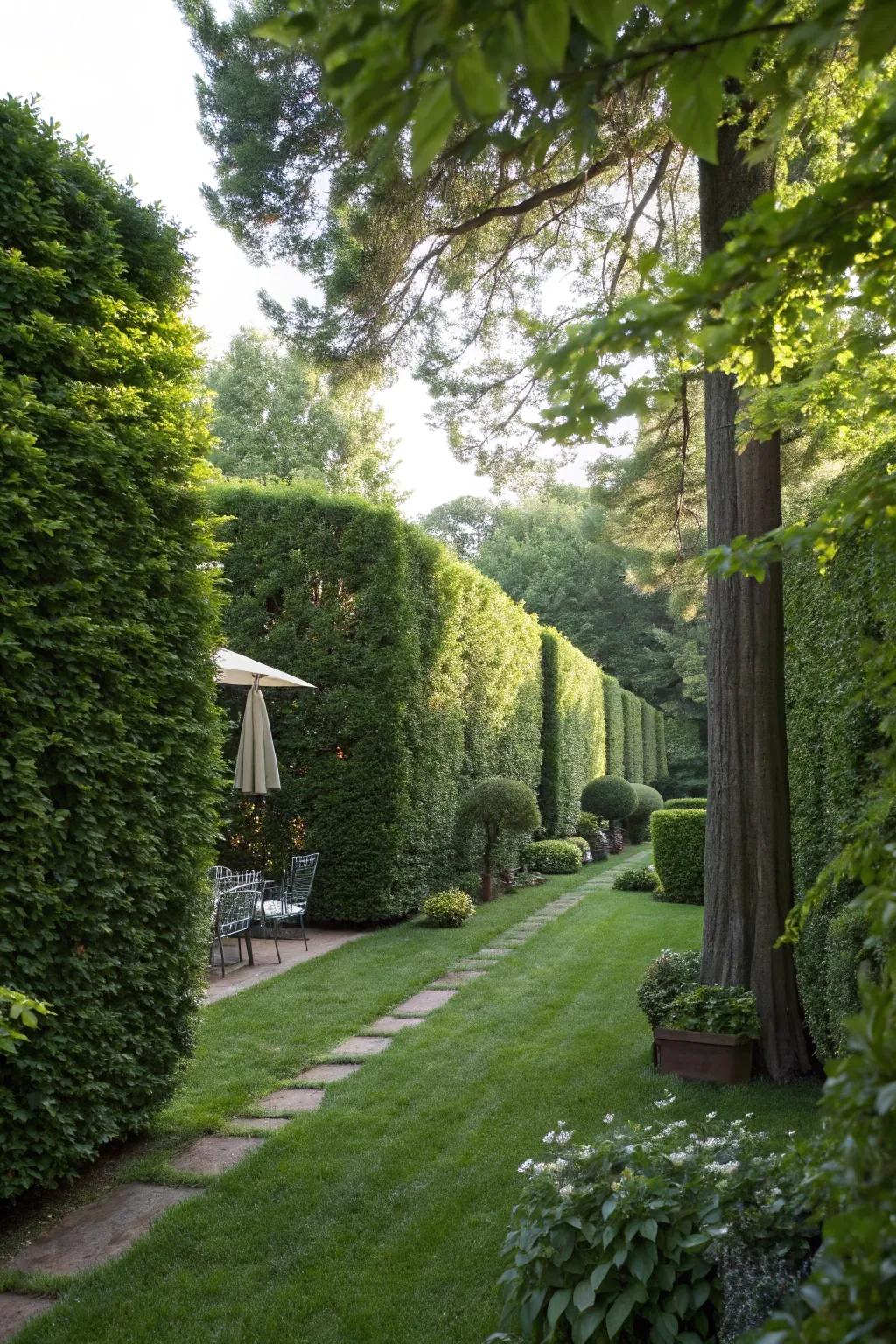 Tall hedges offer both beauty and privacy for your outdoor spaces.