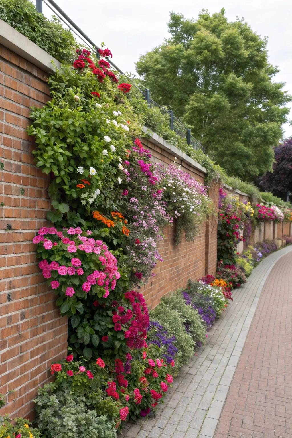 A creative vertical garden that adds dimension to the space.