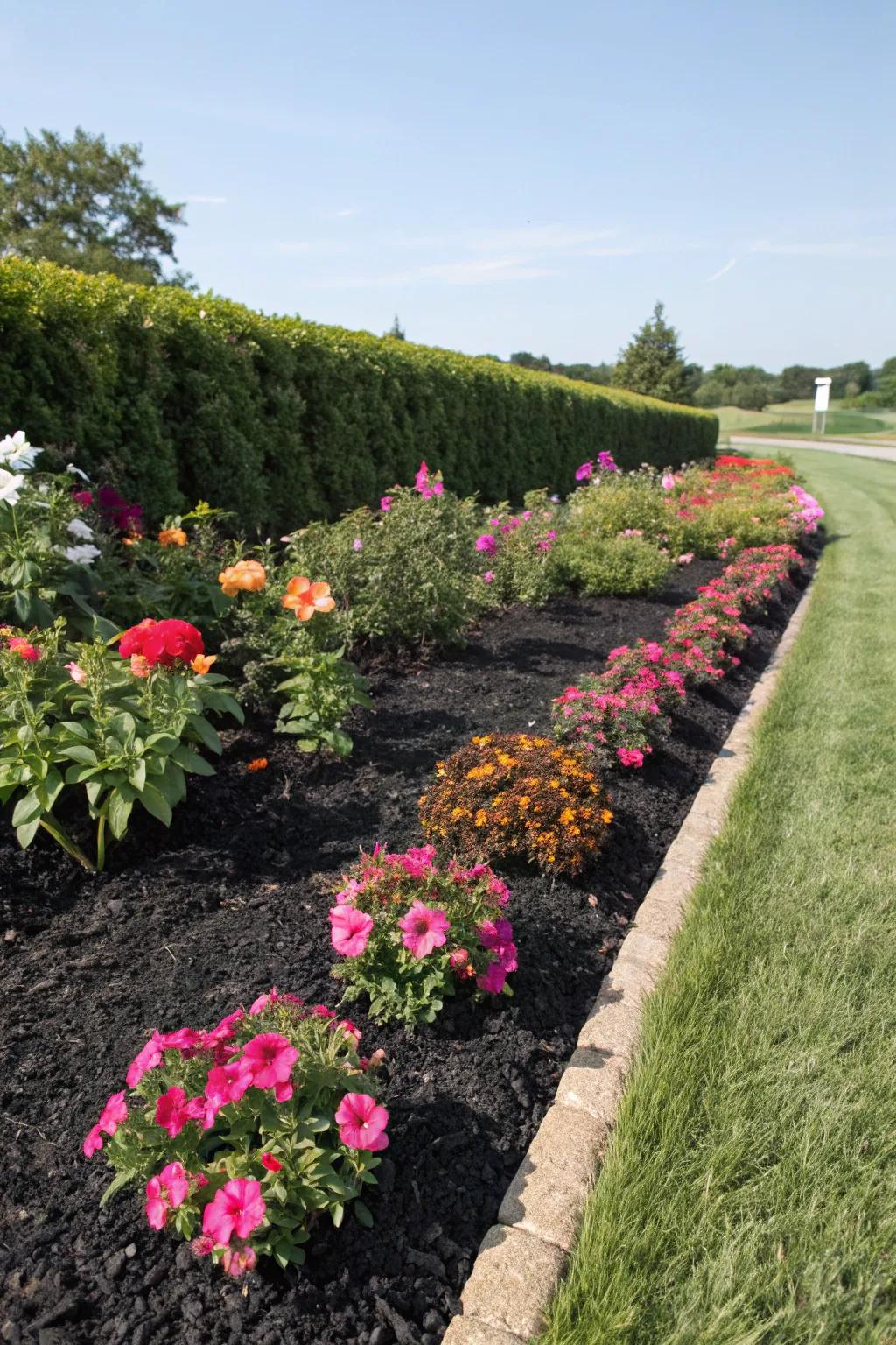Refresh flower beds using the bold appearance of dark ground cover.