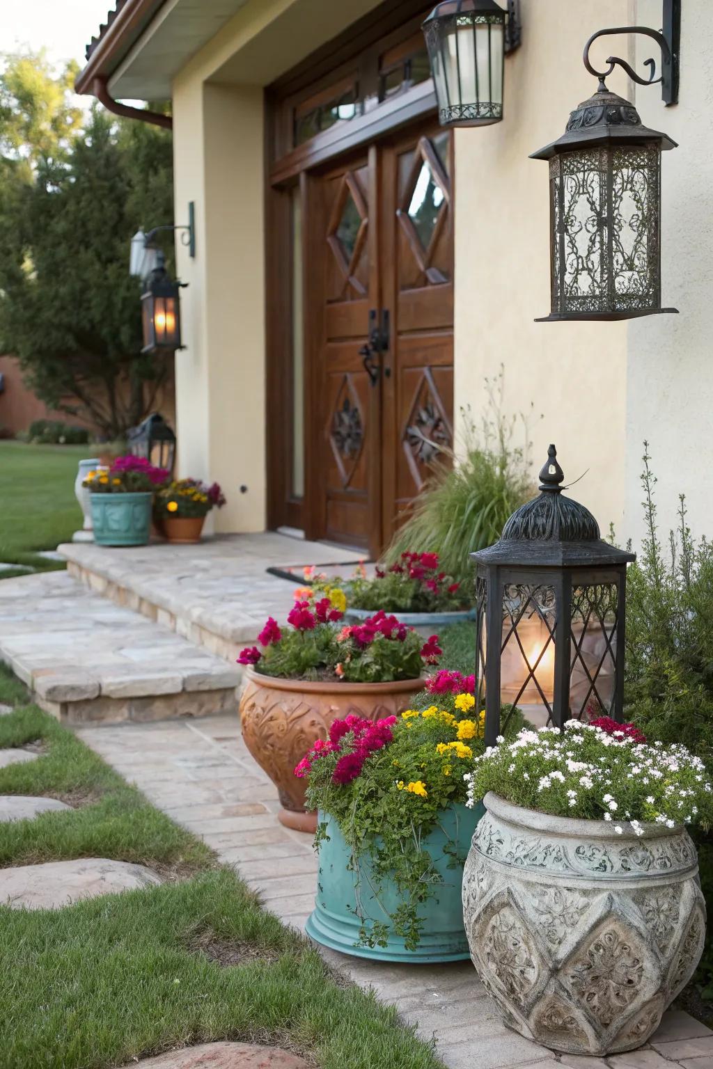 Decorative items enhance the welcoming sensation of the entryway.