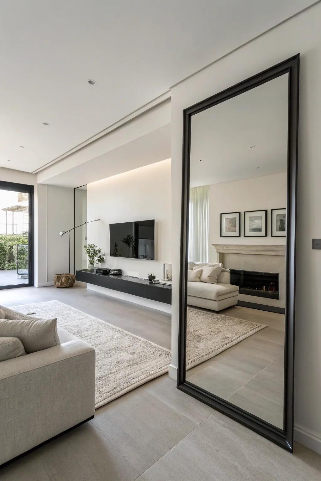 Frameless mirrors provide a sleek and modern aesthetic.