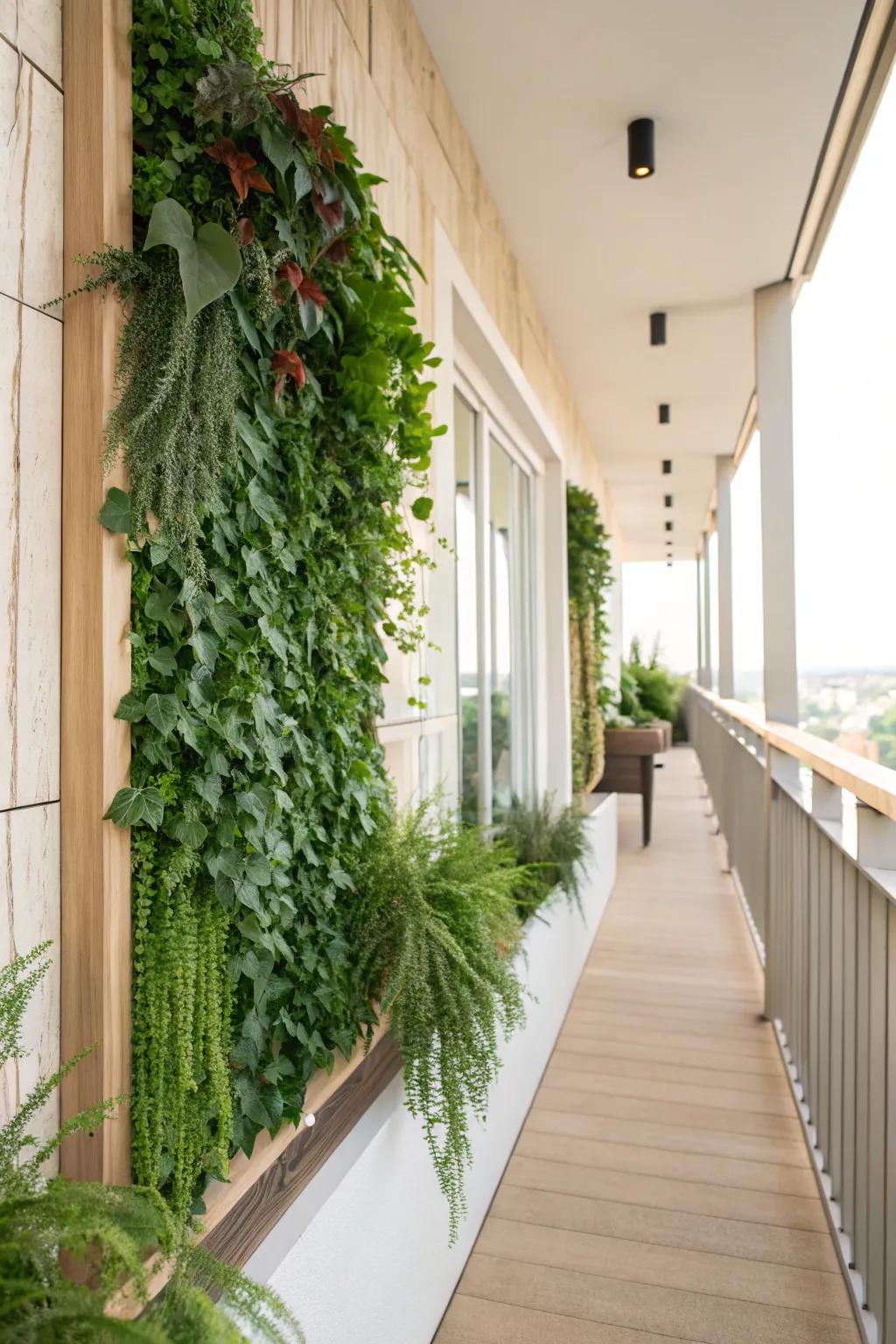 Transform your balcony into a serene oasis with a stunning living wall.
