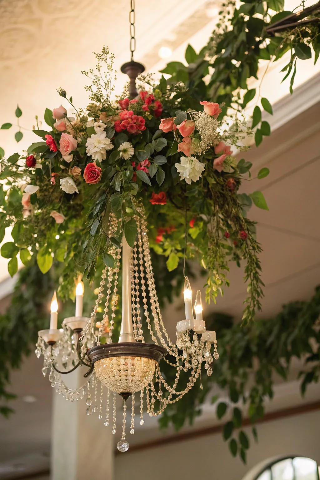 Botanical chandeliers add romance and nature to lighting.