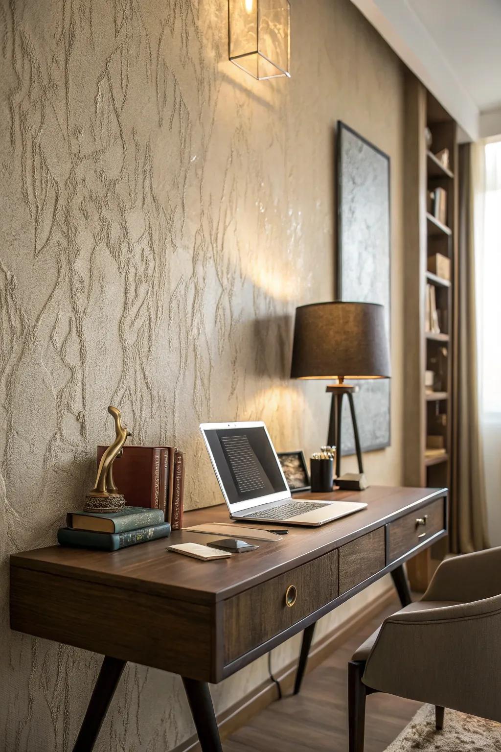 Embossed pigment introduces a sophisticated layer of fascination.