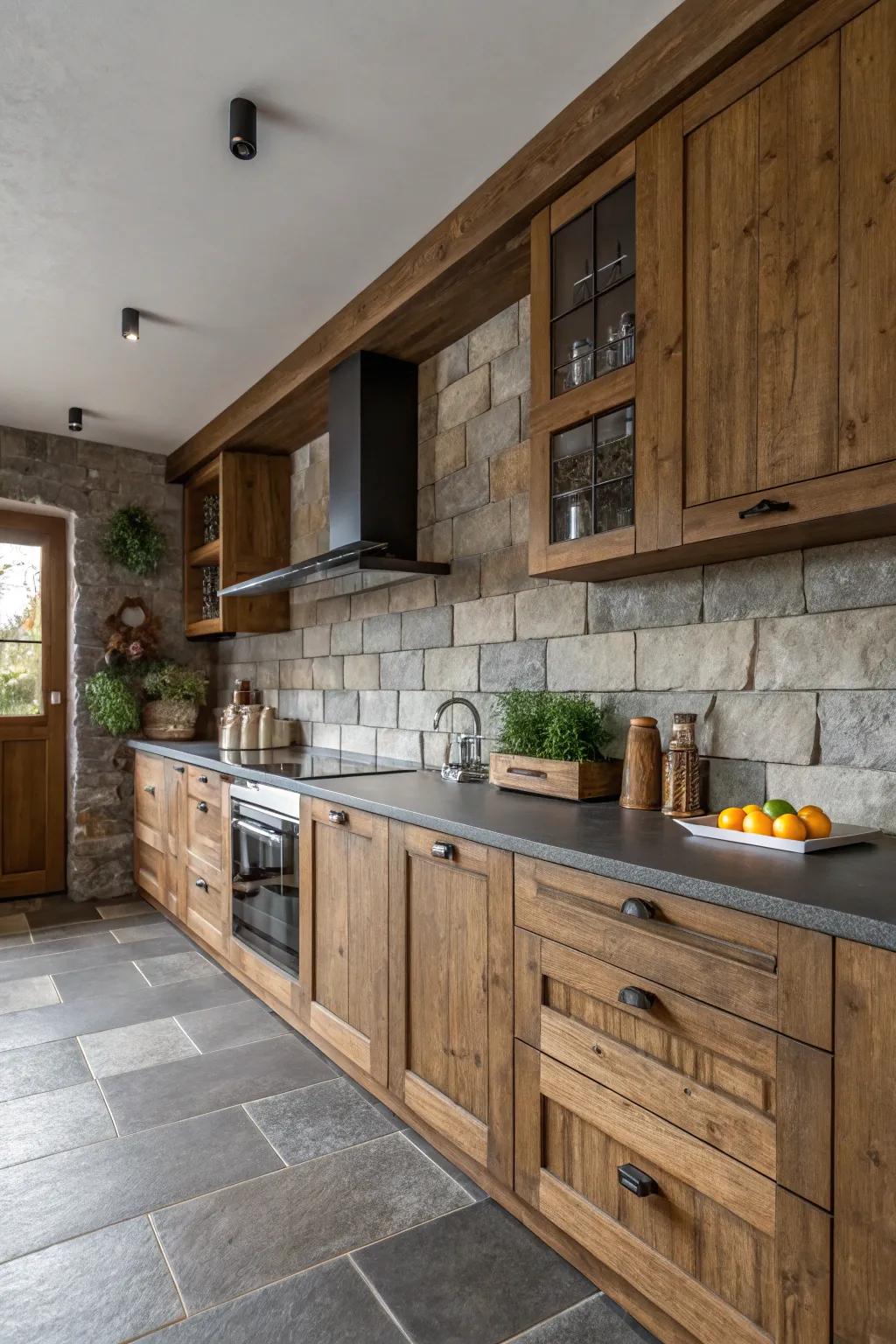 Depth through textural contrast.