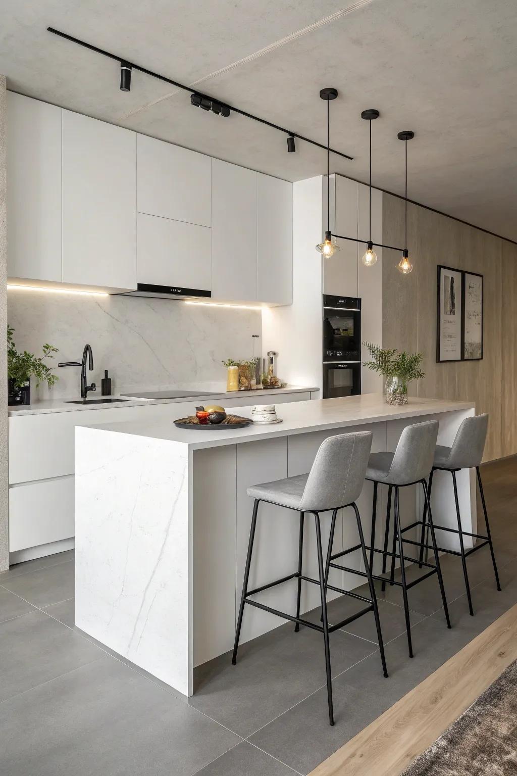 A minimalist peninsula that keeps things simple and chic.