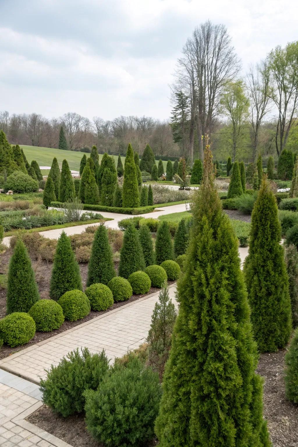 Dwarf arborvitae add texture and greenery to blank spaces.