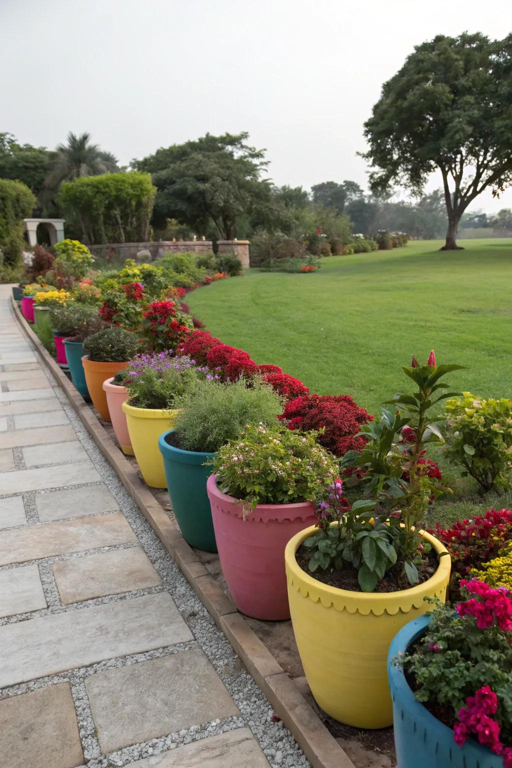 Define your garden with exquisitely arranged planter borders.