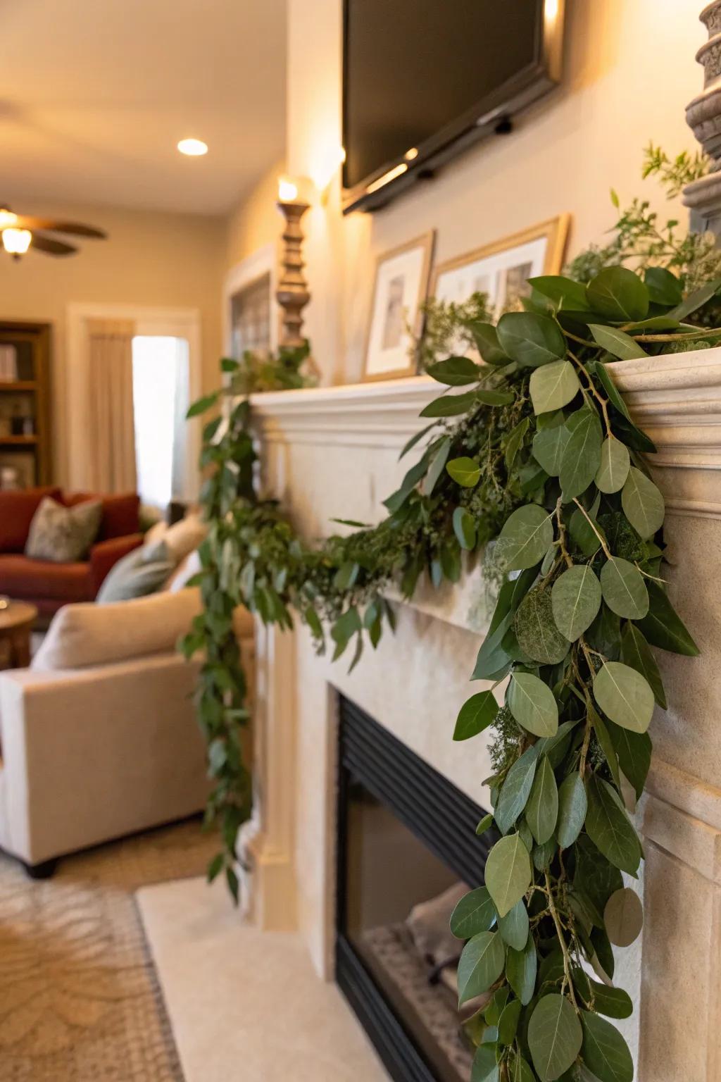 A lovely DIY leaf garland that adds a splash of color to the space.