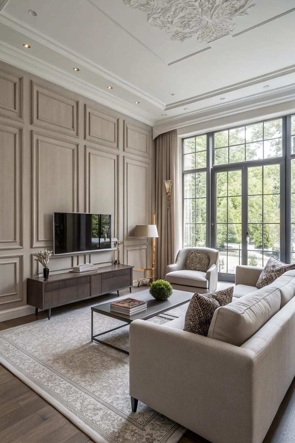 Create a harmonious environment by carefully coordinating your furniture with your wall panels.