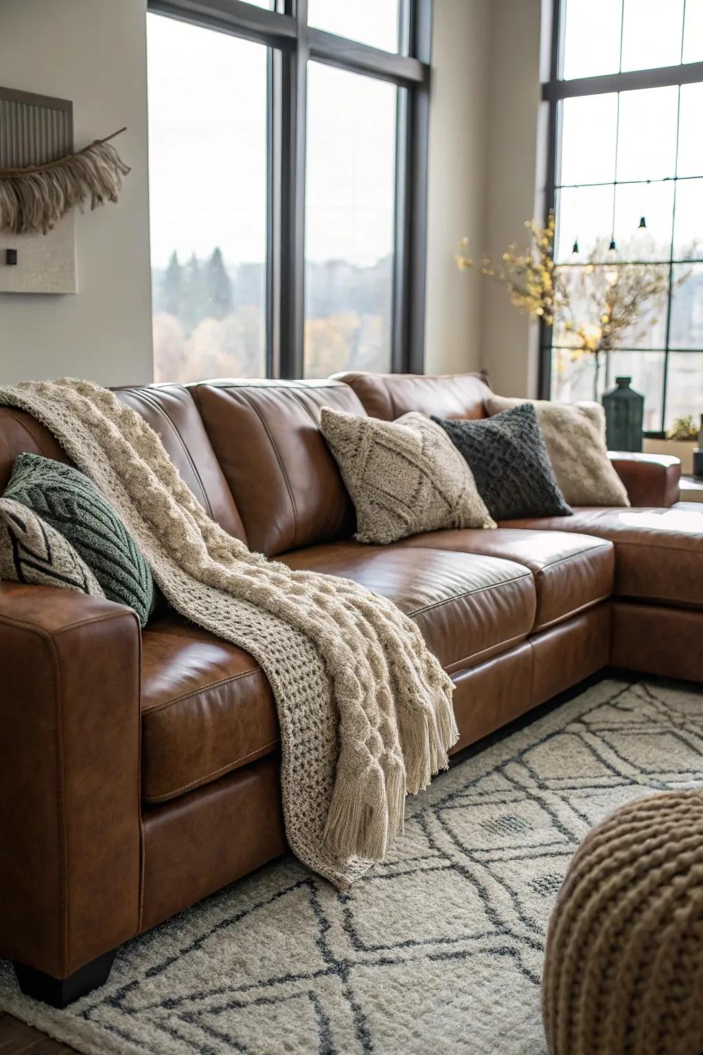 Incorporate a variety of textures to enrich the look of your sectional arrangement.