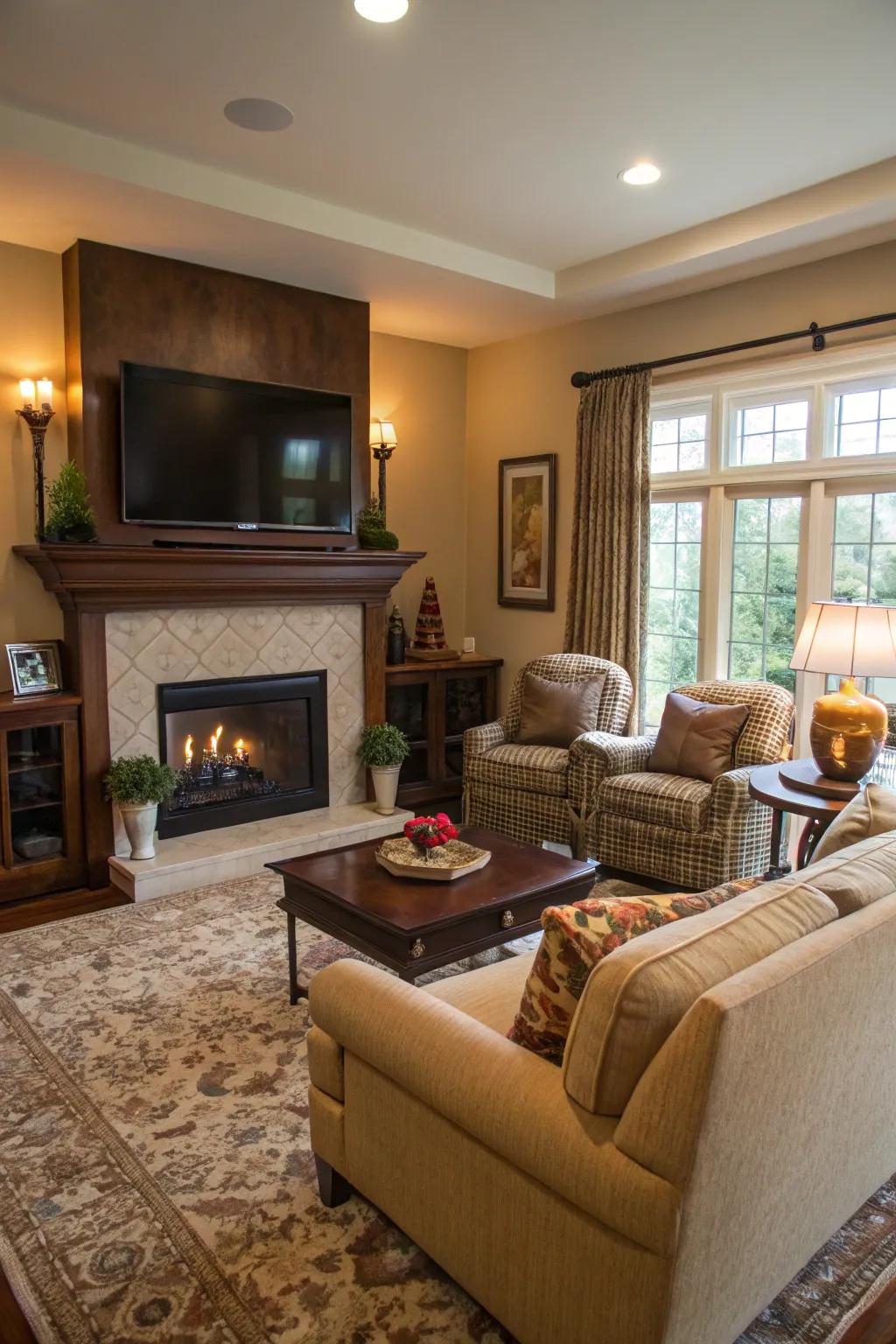 Thoughtful furniture placement improves functionality and coziness.